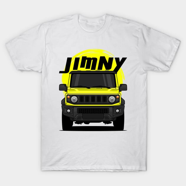 Front Yellow Jimny Off Road T-Shirt by GoldenTuners